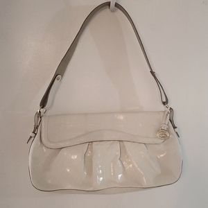 White croc embossed BRAHMIN shoulder bag